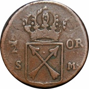 ½ Öre Silvermynt - Frederick I, Sweden, 1720-1721 reverse image