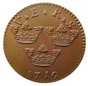 1 Öre Kopparmynt - Ulrika Eleonora obverse image