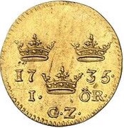 1 Öre Silvermynt - Frederick I Pattern strike reverse image