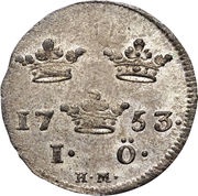 1 Öre Silvermynt - Adolf Fredrik reverse image
