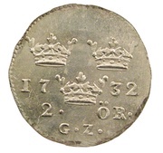 2 Öre Silvermynt - Frederick I reverse image
