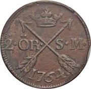 2 Öre Silvermynt - Adolf Fredrik, Sweden, 1751-1768 reverse image