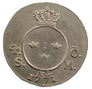4 Öre Silvermynt - Adolf Fredrik reverse image