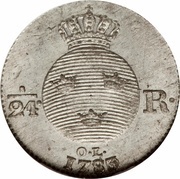 1⁄24 Riksdaler - Gustav III reverse image