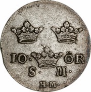10 Öre Silvermynt - Adolf Fredrik, Sweden, 1751-1764 reverse image