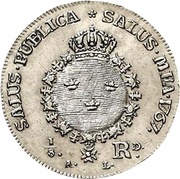 ⅛ Riksdaler - Adolf Fredrik small head, Sweden, 1767 reverse image