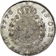 16 Öre Silvermynt - Gustav III, Sweden, 1773-1774 reverse image