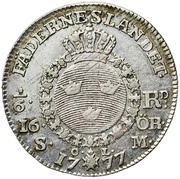 ⅙ Riksdaler / 16 Öre Silvermynt - Gustav III, Sweden, 1776-1777 reverse image