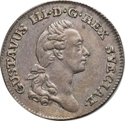 ⅙ Riksdaler - Gustav III, Sweden, 1778-1790 obverse image