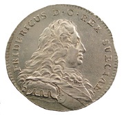 ¼ Riksdaler - Frederick I Type IV obverse image