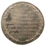 2 Mark - Adolf Fredrik Funeral of Adolf Fredrik, Sweden, 1771 reverse image