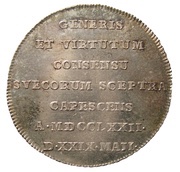 2 Mark - Gustav III Coronation of Gustav III, Sweden, 1772 reverse image