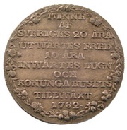 ⅓ Riksdaler - Gustav III Birth of Karl Gustav, Sweden, 1782 reverse image