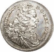 ½ Riksdaler "Krellmynt" - Frederick I 2nd portrait obverse image