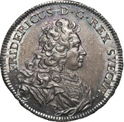 ½ Riksdaler - Frederick I 1st portrait obverse image