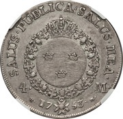 4 Mark - Adolf Fredrik, Sweden, 1752-1755 reverse image