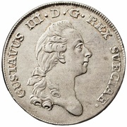 ⅔ Riksdaler / 2 Daler Silvermynt - Gustav III obverse image