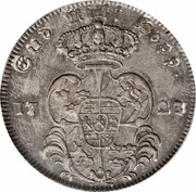 1 Riksdaler "Krellmynt" - Frederick I 1st portrait, Sweden, 1723 reverse image