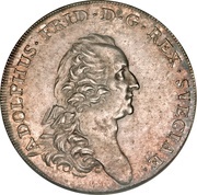 3 Daler Silvermynt - Adolf Fredrik obverse image