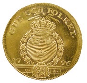 1 Ducat - Gustav IV Adolf 2nd portrait; Småland, Sweden, 1796 reverse image