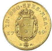 1 Ducat - Frederick I, Sweden, 1749 reverse image