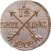 1⁄12 Skilling - Gustav IV Adolf Avesta mint reverse image