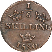 ⅙ Skilling - Carl XIV Johan reverse image