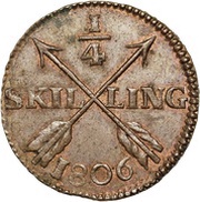 ¼ Skilling - Gustav IV Adolf Avesta mint reverse image
