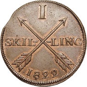 1 Skilling - Carl XIV Johan reverse image