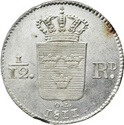 1⁄12 Riksdaler - Carl XIII reverse image