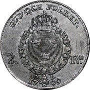 ⅙ Riksdaler - Gustav IV Adolf 2nd portrait reverse image