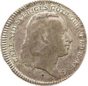 ⅙ Riksdaler - Carl XIII without "NORR" obverse image
