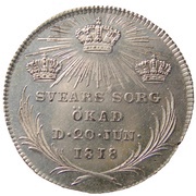⅓ Riksdaler - Charles XIV Johan Funeral of Hedvig Elisabet Charlotta, Sweden, 1818 reverse image