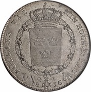 1 Riksdaler - Carl XIII with "NORR", Sweden, 1814-1818 reverse image
