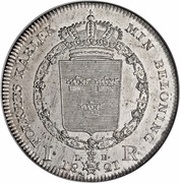 1 Riksdaler - Charles XIV Johan, Sweden, 1818-1827 reverse image