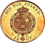 1 Ducat - Gustav IV Adolf 3rd portrait reverse image