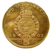 1 Ducat - Gustav IV Adolf 3rd portrait; Småland reverse image