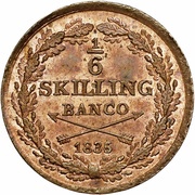 ⅙ Skilling Banco - Carl XIV Johan reverse image