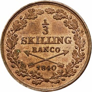 ⅓ Skilling Banco - Carl XIV Johan reverse image