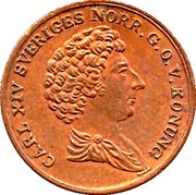 ⅙ Skilling - Carl XIV Johan Type 2; dotted border obverse image