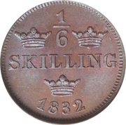 ⅙ Skilling - Carl XIV Johan Type 1 reverse image