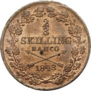⅔ Skilling Banco - Carl XIV Johan reverse image