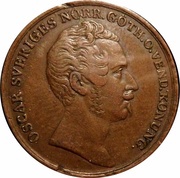 ⅔ Skilling Banco - Oscar I large head obverse image