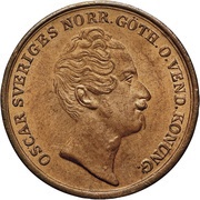 ⅔ Skilling Banco - Oscar I small head obverse image