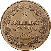 2 Skilling Banco - Carl XIV Johan, Sweden, 1835-1843 reverse image