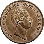 2 Skilling Banco - Oscar I small head obverse image