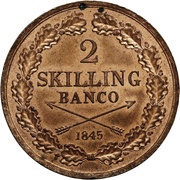 2 Skilling Banco - Oscar I small head reverse image