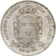1⁄12 Riksdaler Specie - Carl XIV Johan, Sweden, 1831-1833 reverse image
