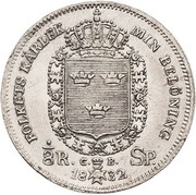 ⅛ Riksdaler Specie - Carl XIV Johan, Sweden, 1830-1837 reverse image