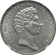 ½ Riksdaler Specie - Carl XIV Johan obverse image